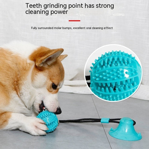 Dog Toy Food Dropping Ball Teeth Cleaning Molar Rod Brushing